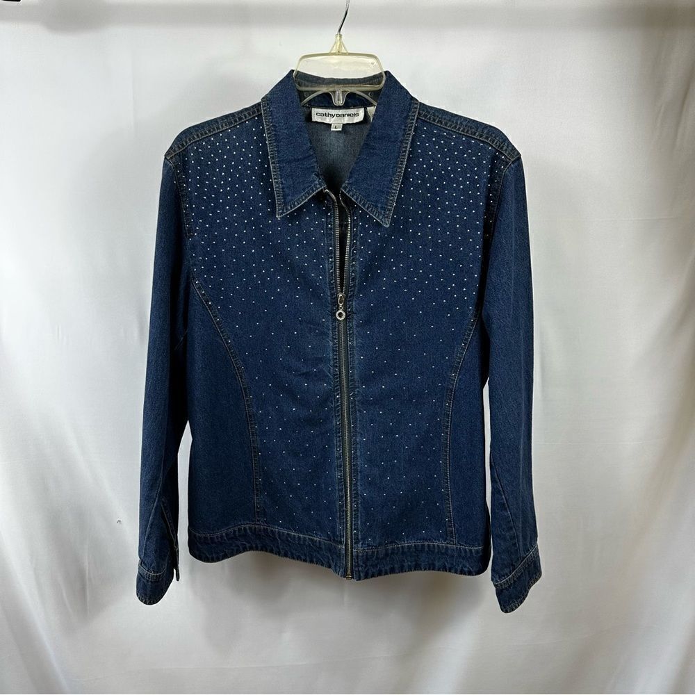 CATHY DANIELS DENIM ZIP JACKET